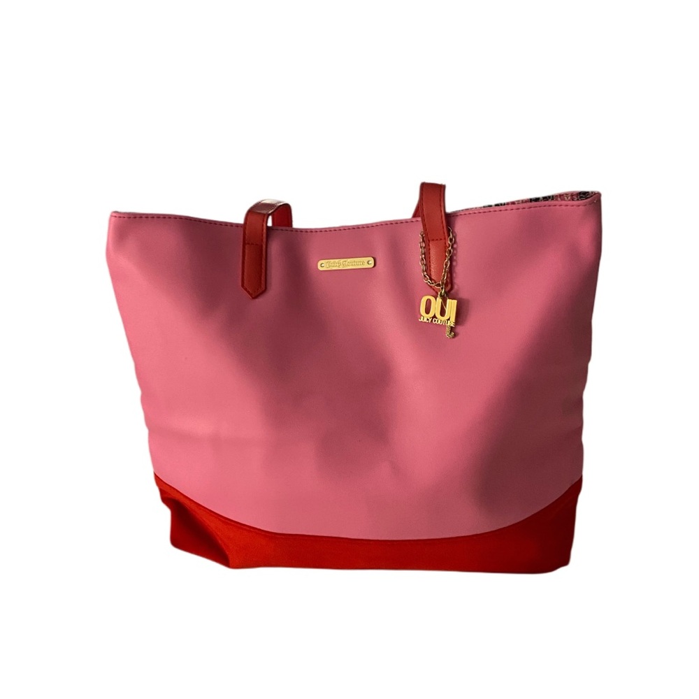 Juicy Couture Pink and Red Women's Tote Bag with Keychain